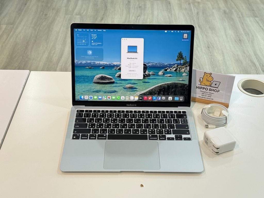 MacBook Air 13-inch, M1, 2020 Macbook Air M1 Ram8 256 สี Silver สภาพใหม่ ศูนย์ไทย 15200 บ