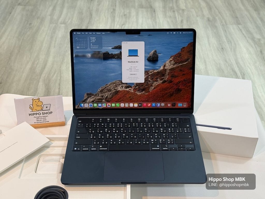 MacBook Air 13-inch, M5, 2026 Macbook Air M5 13นิ้ว SSD 512 Ram16 สภาพเหมือนใหม่ ศูนย์ไทย