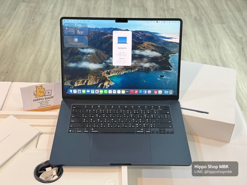 MacBook Air 15-inch, M5, 2026 Macbook Air M5 15 นิ้ว SSD 1TB Ram 16 สภาพเหมือนใหม่ ศูนย์ไ