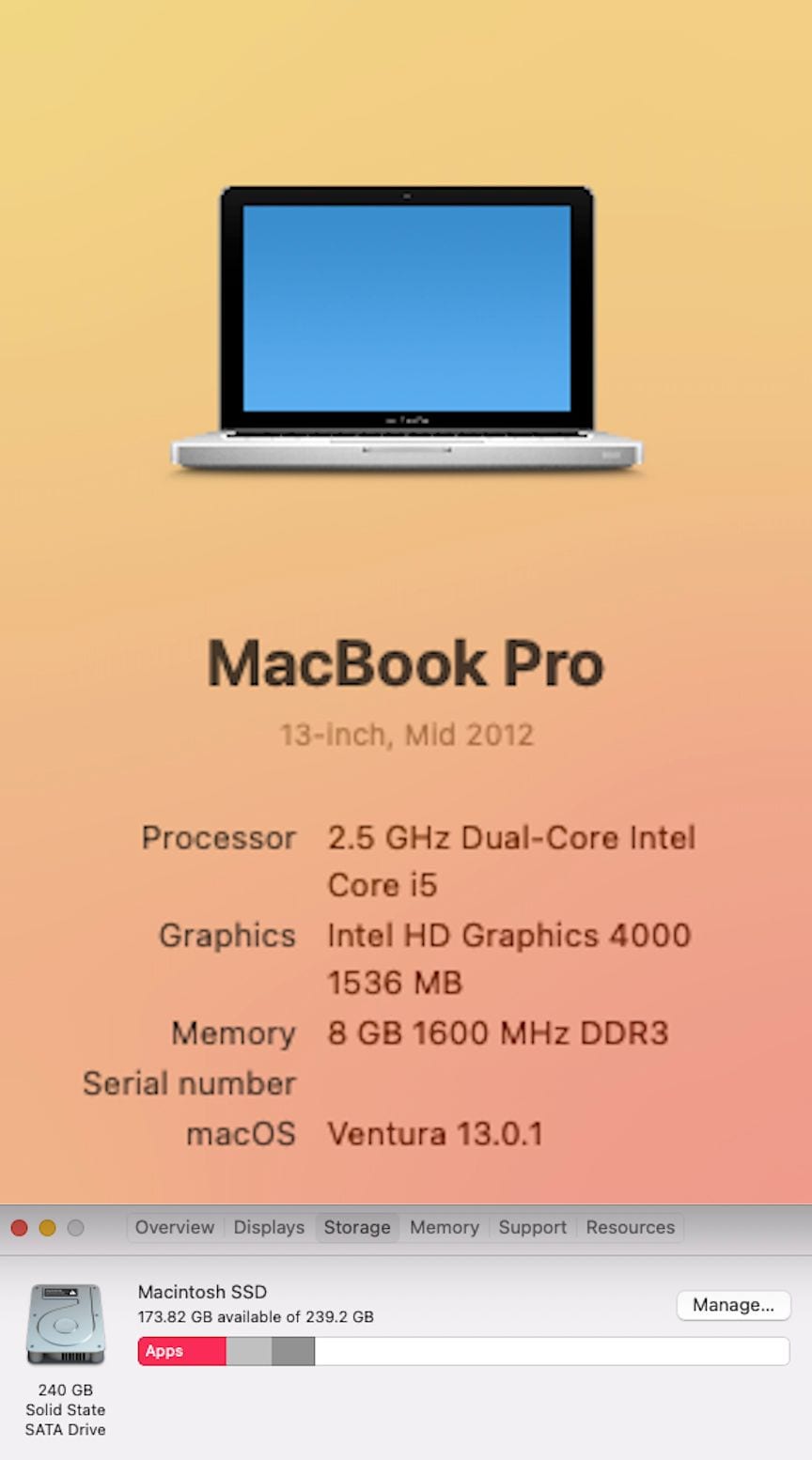 MacBook Pro 13-inch, Mid 2012